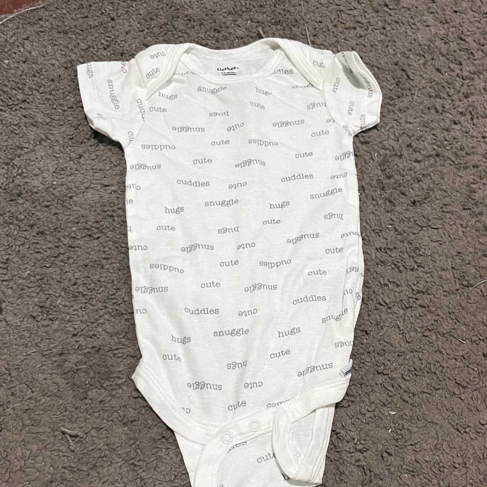Gerber White Printed Baby Bodysuit